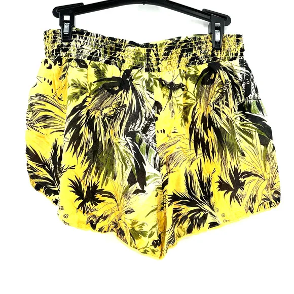 by Anthropologie size XS yellow black‎ palm tree print dolphin style shorts - Image 2