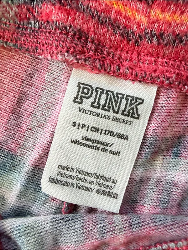Y2K Victoria's Secret PINK plaid pajama petite small gold dog embroidered logo - Image 3