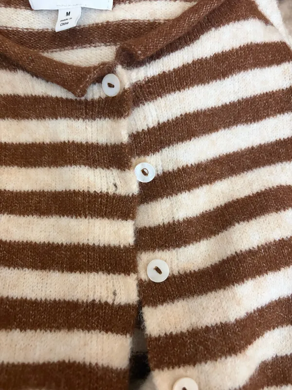 Grey Bandit Phoebe Cardigan Brown Stripe - Image 3