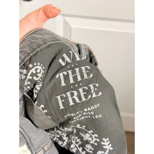We The Free Tinsley Baggy Mid-Rise Straight Leg‎ Jeans Blow Out Black 27" - Image 8