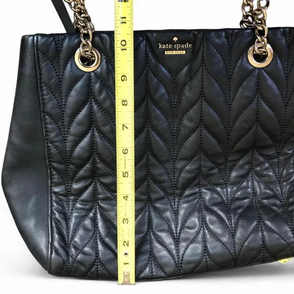 Kate Spade Briar Lane Quilted Purse, Size OS - Black/Gold - Image 12