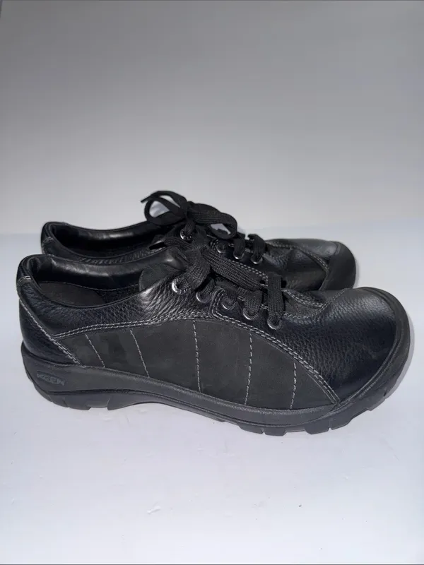 Keen Men's Black Leather Lace-Up Casual Sneakers - Image 9