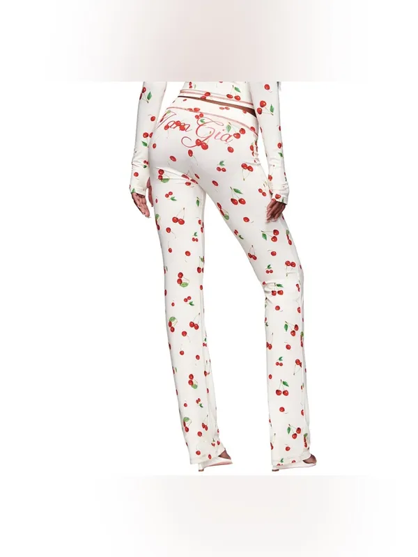 I AM GIA Cherry On Top Track Pant Off White Large NWT IN PACKAGE - Image 2
