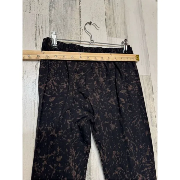 Xhilaration Women’s Black Brown Abstract Print Leggings Size Large Stretch Pull - Image 6