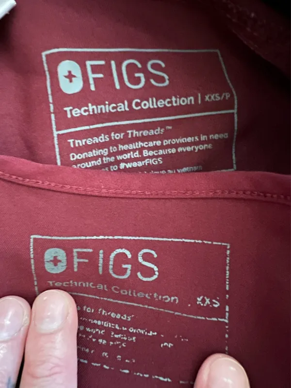 Figs Women’s Burgundy Scrub Set XXS/P Kade Cargo And Casma Top PO1699 - Image 5