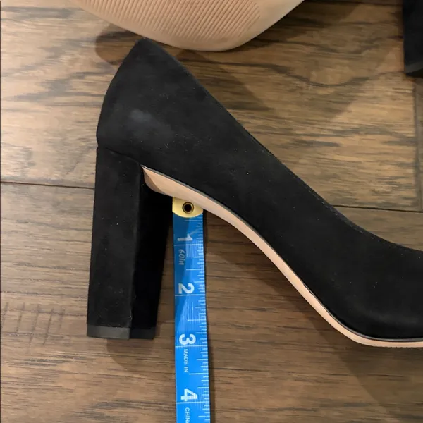 New In Box Ann Taylor Black Suede Annalise Stone Block Heel Pump Sz 7.5 - Image 7