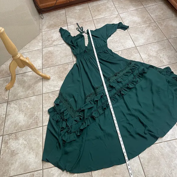 BALTICBORN pippA Women Emerald‎ Green Tiered Ruffle Maxi Dress Long Sleeve LAre - Image 9