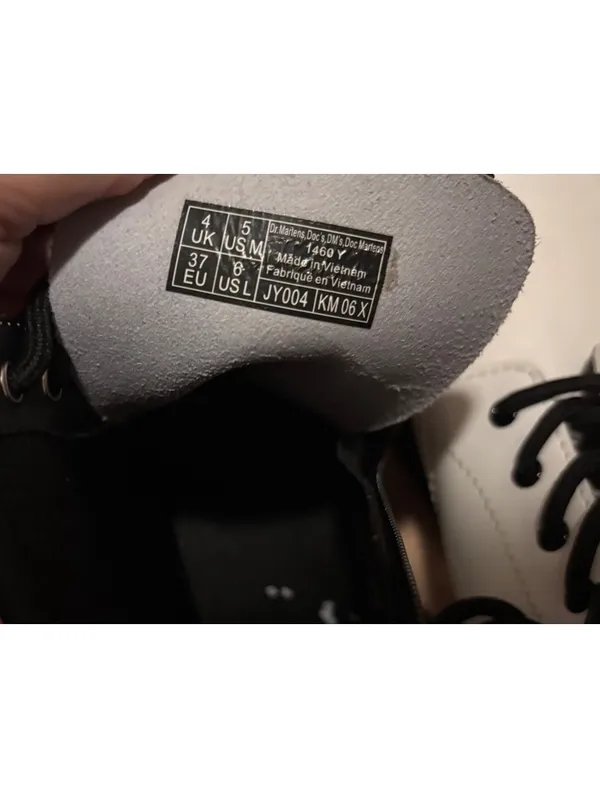 Dr. Martens White Leather Combat Boots Size 6 US / 37 EU - Image 6