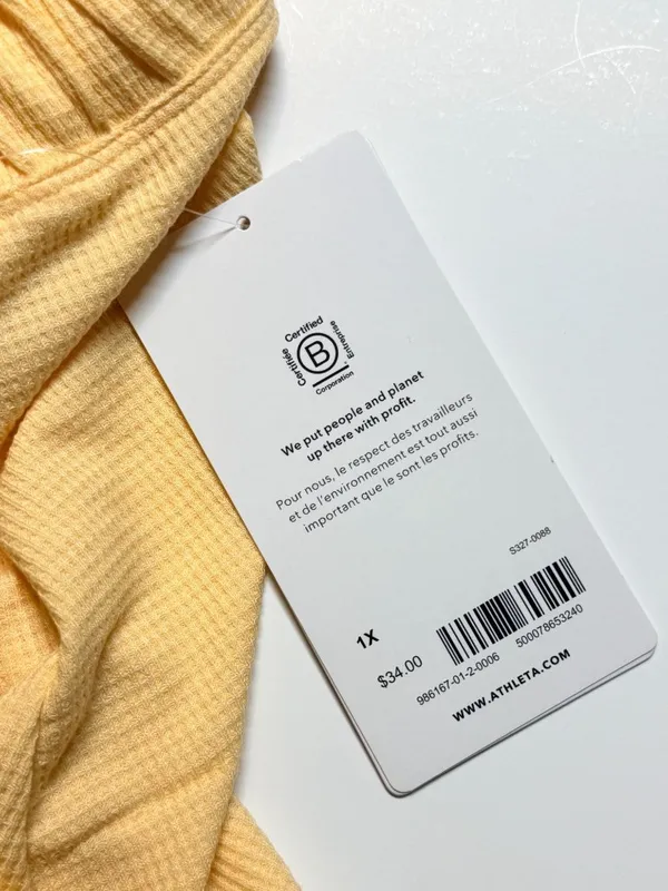 NWT Athleta Wind Down Sleep Shorts 1X Lunaria Yellow Waffle Knit Lounge Plus - Image 5