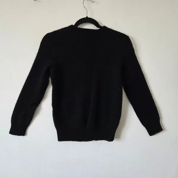 Polo Ralph Lauren 100% Lambswool Sweater Black Purple Pony Women Small *Flawed* - Image 6