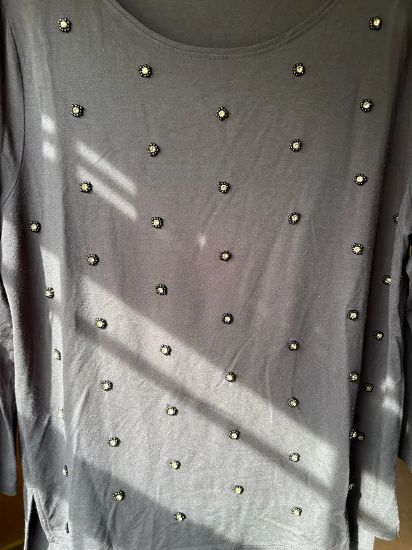 Ann Taylor Navy Beaded Shirt - Image 7