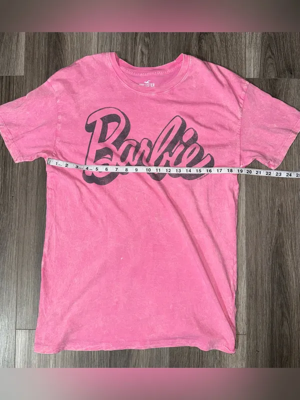Hollister Barbie Pink Short Sleeve T-Shirt Size Medium 100% Cotton - Image 5