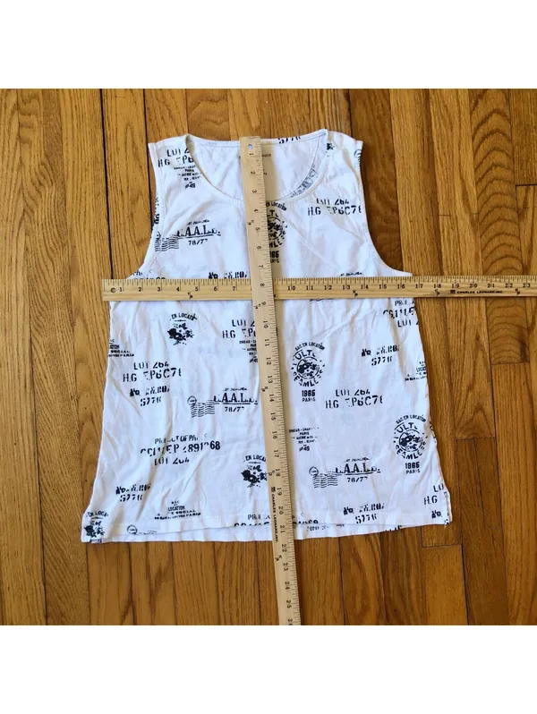 Anthropologie EUC Women's White Postal Shipping Code Sleeveless Top Size S - Image 3