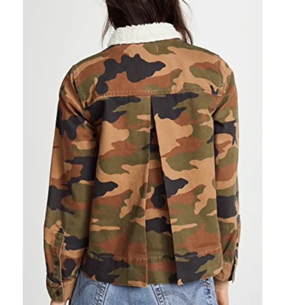 NWT Madewell Northward Camo Army Shirt Jacket Shearling Collar Cotton - Image 8