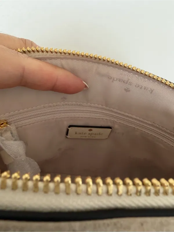 kate spade Cream Leather Dome Crossbody with Gold Chain - Image 10