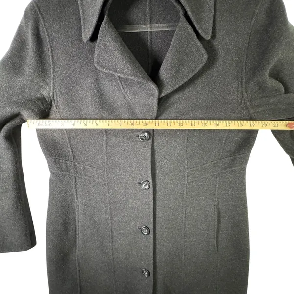 Ellen Tracy‎ Wool Angora Blend Car Coat Gray Womens Sz 12 Tailored Quiet Luxury - Image 6