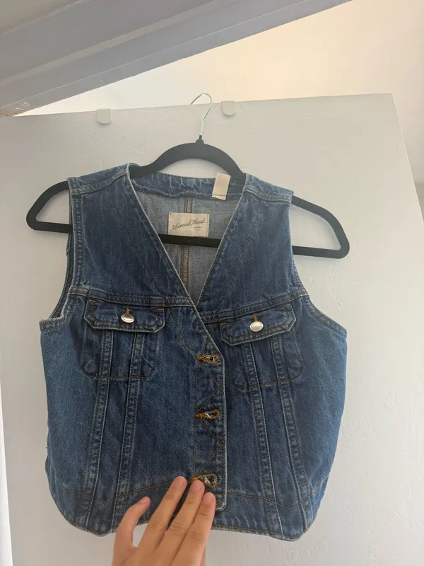 Cropped denim vest Blue - Image 2
