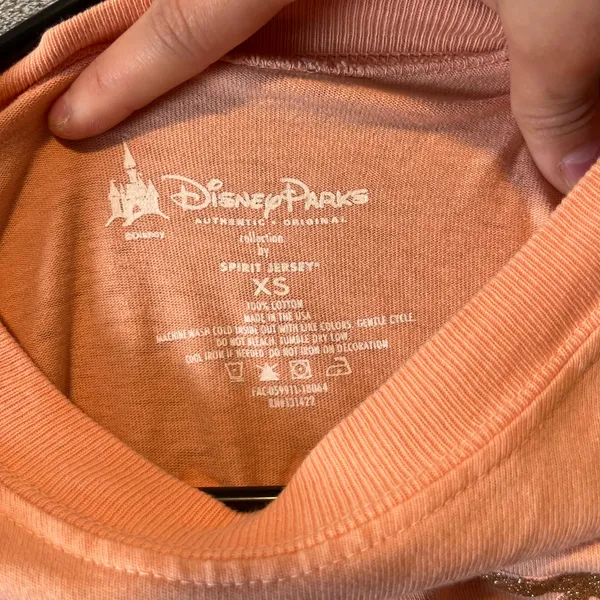 Disneyland‎ Resort Spirit Jersey Shirt Adult XS Peach Coral Gold Glitter Disney - Image 5