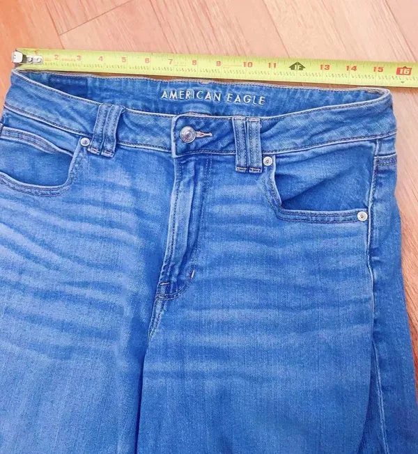 American Eagle Dreamy Drape Stretch Super High-Waisted Cargo Baggy Wide-Leg Jean Sz 10 - Image 6