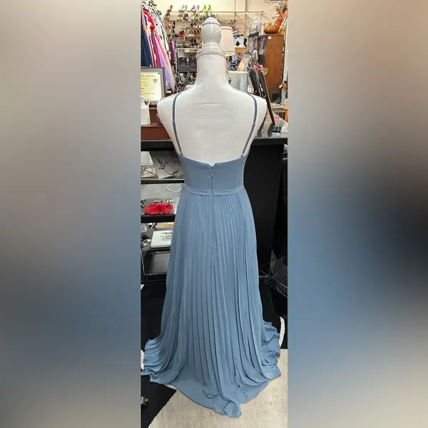 Azazie Blue bridesmaids chiffon dress size A4 - Image 2