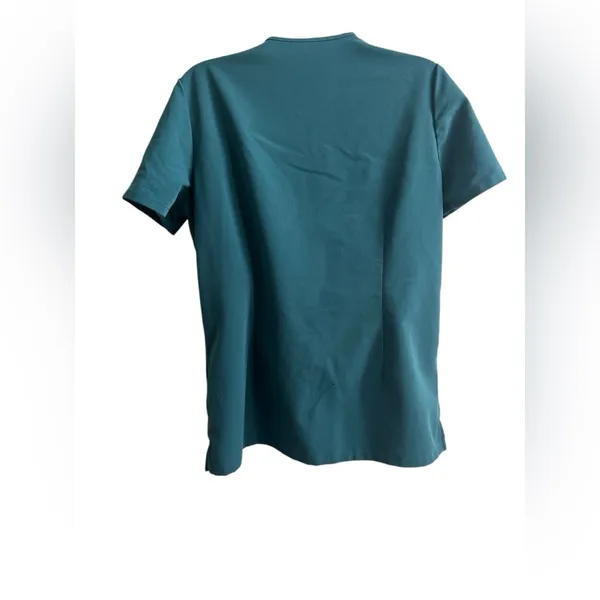 Ladies Figs V-Neck Classic Fit Teal Top Size Small - Image 3