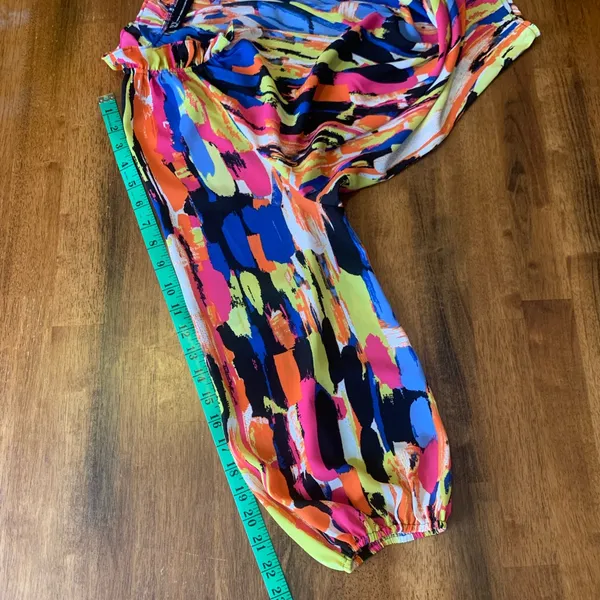 New York & Company Blouse Large Multicolor Brushstroke Abstract Colorful - Image 6