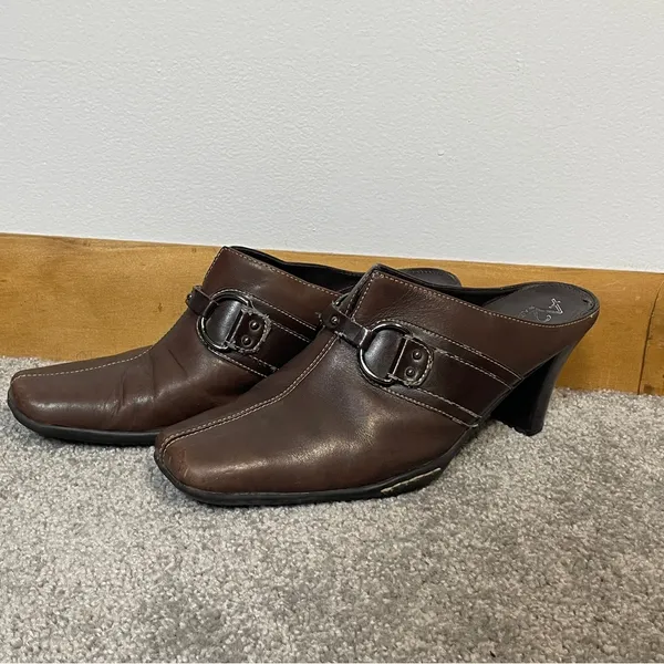 Aerosoles Snapezoid Women's Brown Casual Low block Heel Square‎ Toe Mule size 9M - Image 2