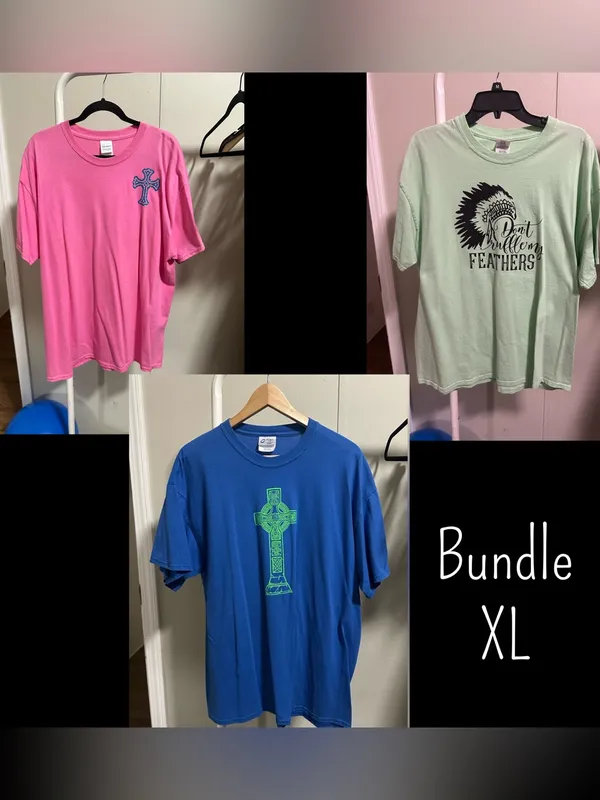 Bundle of 3 graphic tees size XL shortsleeve Christian country western headdress - Image 2