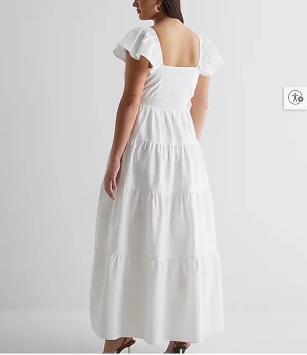 Express White Ruffle Maxi Dress - Image 2