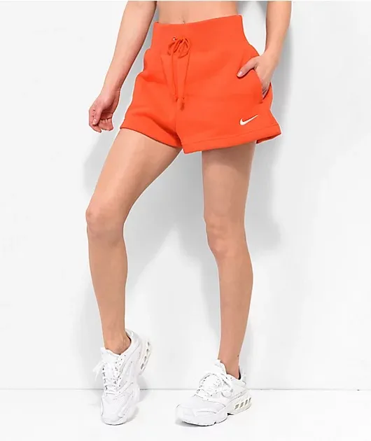Nike Women's phoenix fleece knit shorts rust orange - Image 2