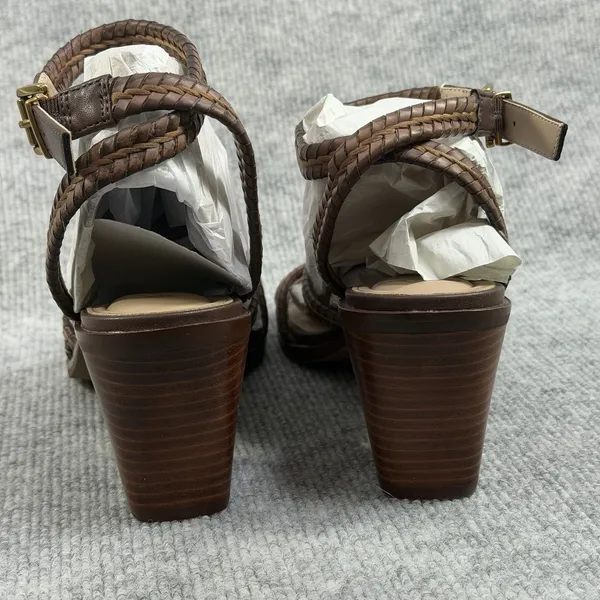 Giani Bernini Size-8.5M Renaee Women's Brown Woven Block Heel Sandals - Image 11