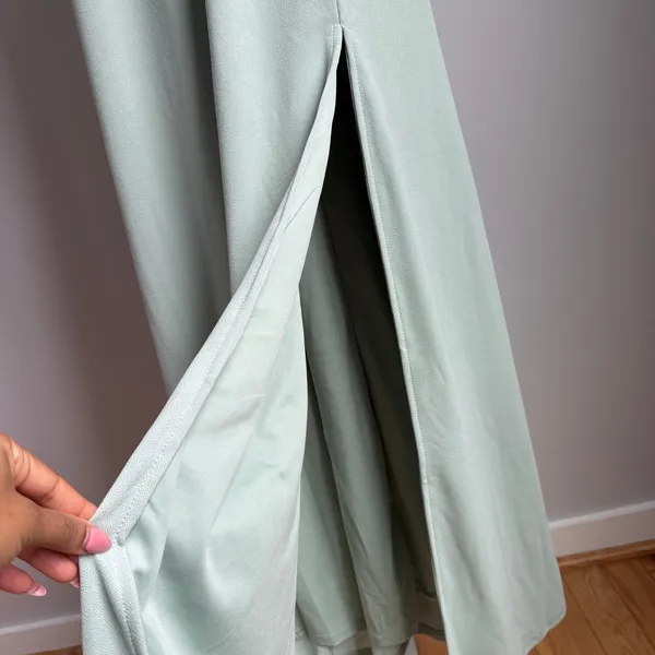 Birdy‎ Grey sz M green flutter sleeve maxi dress - Image 5