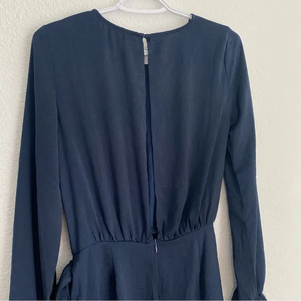 NWT navy blue long sleeve faux wrap dress size S - Image 6