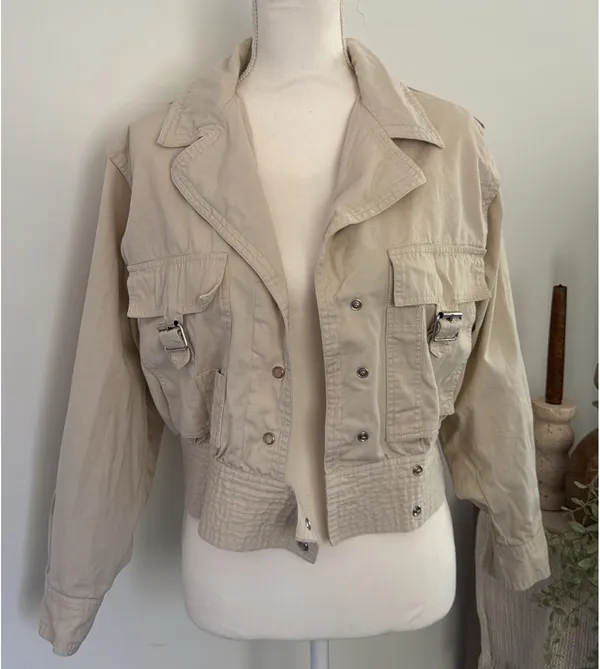 Vintage Beige Jacket Tan Size XS - Image 2