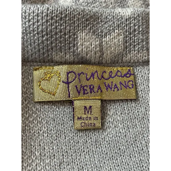 Princess Vera Wang Pleated Gray Sparkle Snowflake Knit Sweater Skirt M NWT - Image 6