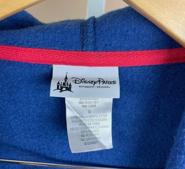 Disney Disneyland Resort Embroidered Patch 1955 Full Zip Hooded Jacket Size Large - Image 5