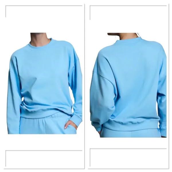 Year Of‎ Ours Yos X Fff Crewneck Sweatshirt Women Size Xl/2x Blue Cotton New - Image 2