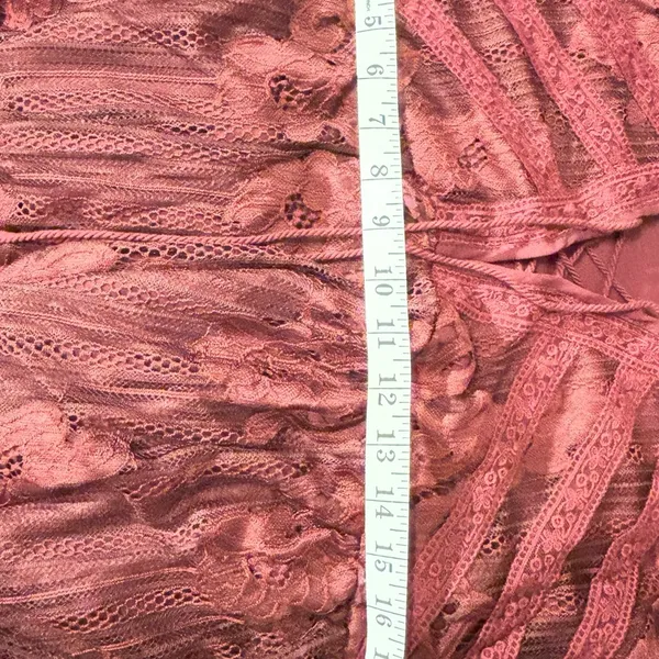 Taylor & Sage COPY - Layson Elegant Lace Women's Top in burgundy red blouse - Image 11