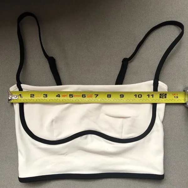 Alo Yoga Airbrush Streamlined Bra Tank Ivory/Black XS - Image 4