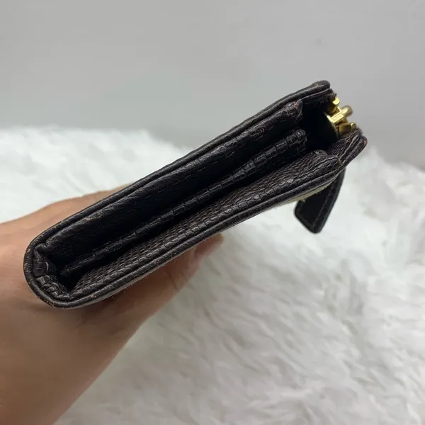 COACH Julia Khaki Brown Op Art Slim Zip Wallet - Image 5