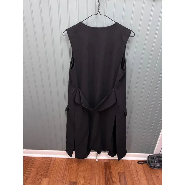 Zara Woman Black Longline Sleeveless Blazer Vest Open Front Small‎ Workwear Chic - Image 3