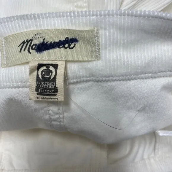 Madewell Emmett Wide Leg Corduroy‎ Pants Winter White Women's Size 25 - Image 11