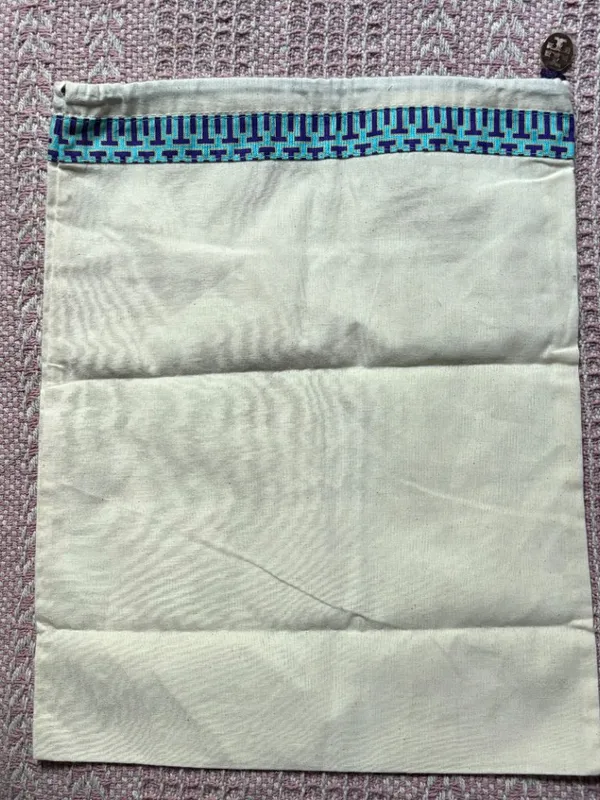 Tory Burch cotton drawstring logo ribbon-trimmed dust bag (1) 12 x 15 inches - Image 2