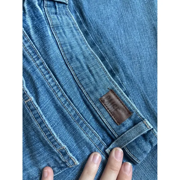 Straight Leg Blue Jeans Paige Troy Boy Medium Wash Denim Pants - Image 3