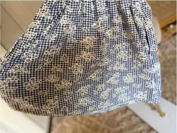 American Eagle Gingham Mini Dress Ditsy Floral Smocked Cottagecore Babydoll M - Image 4