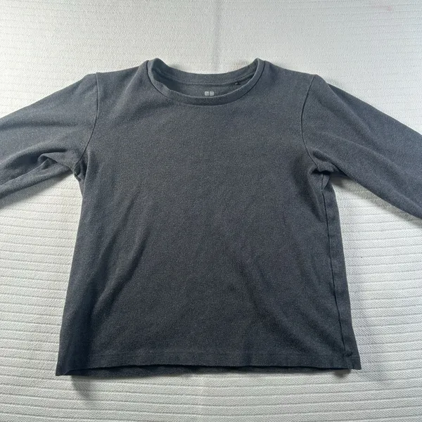 UNIQLO Women’s Small Gray Long Sleeve Crew Neck Minimalist Basic Top Shirt - Image 3