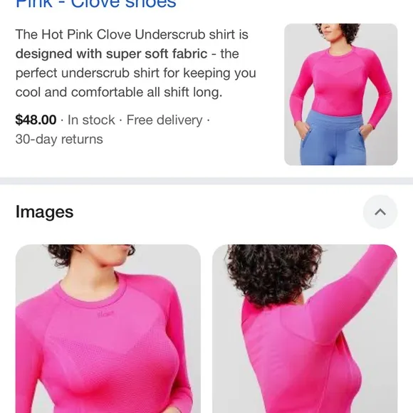Pink Clover Hot Pink Underscrub Shirt - Image 2