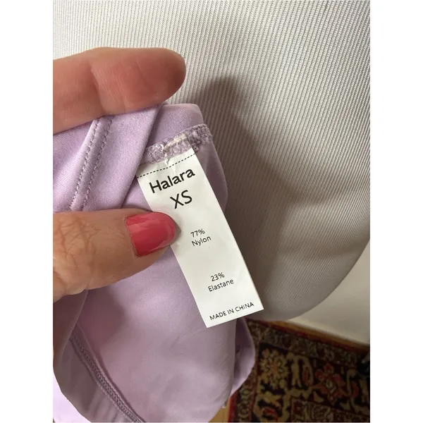 Halara Lavender Softly Zero Front Cut Out Cropped Tee NWOT XS - Image 3