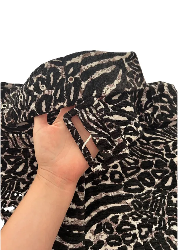 Maeve NWT Anthropologie Belted Micro Mini Skirt Sz S Animal Print Jacquard Low Rise - Image 9