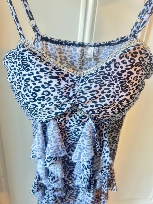 Ardene Leopard Print Dress Blue Size XS - Image 2